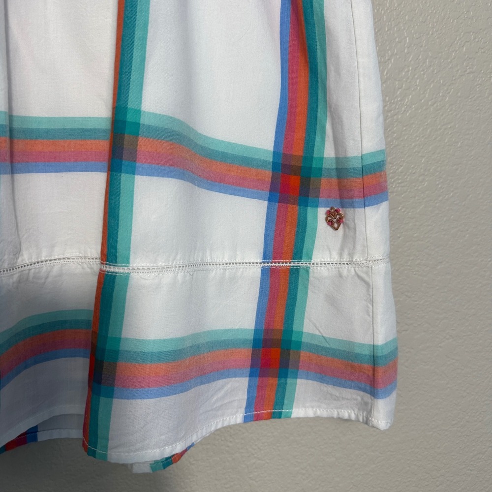 Hatley Womens L Plaid Sleeveless Smocked Waist Abbey Shirt Dress Preppy Retro - Picture 3 of 11